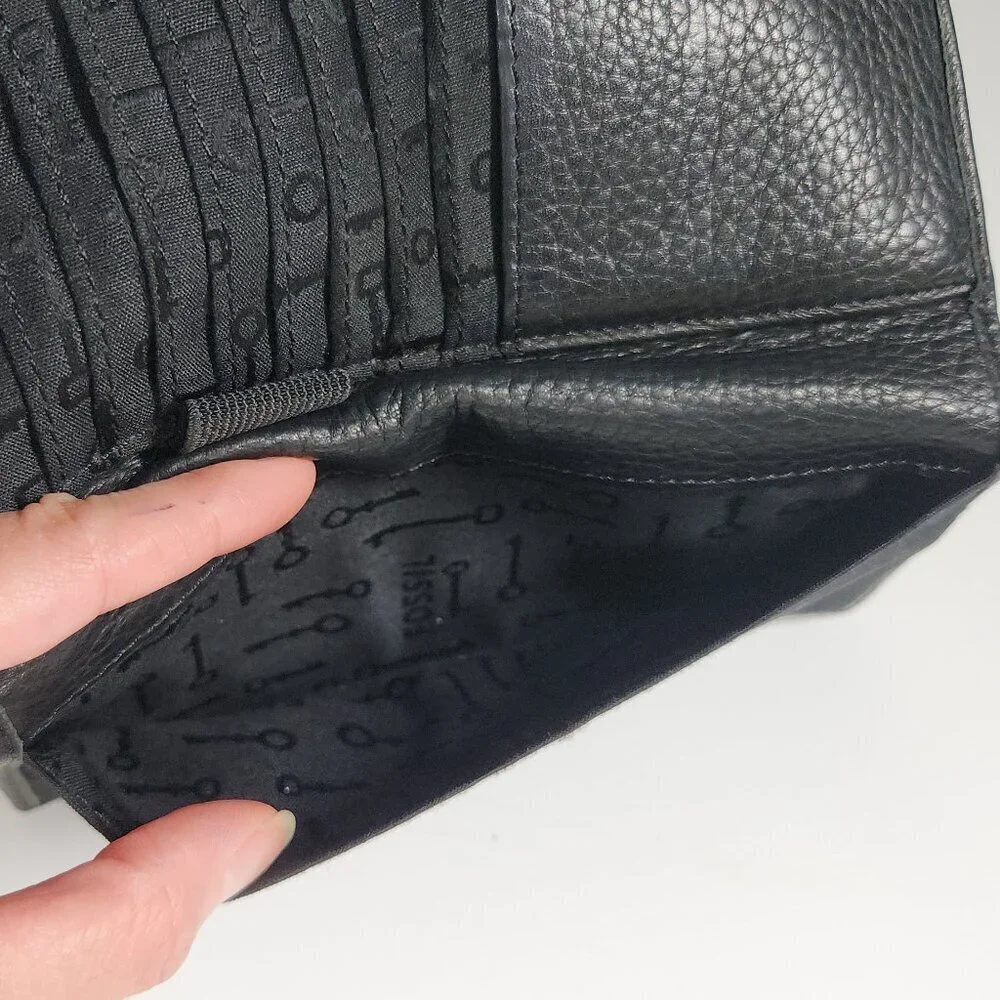 Fossil Long Live Vintage Black Leather Wallet